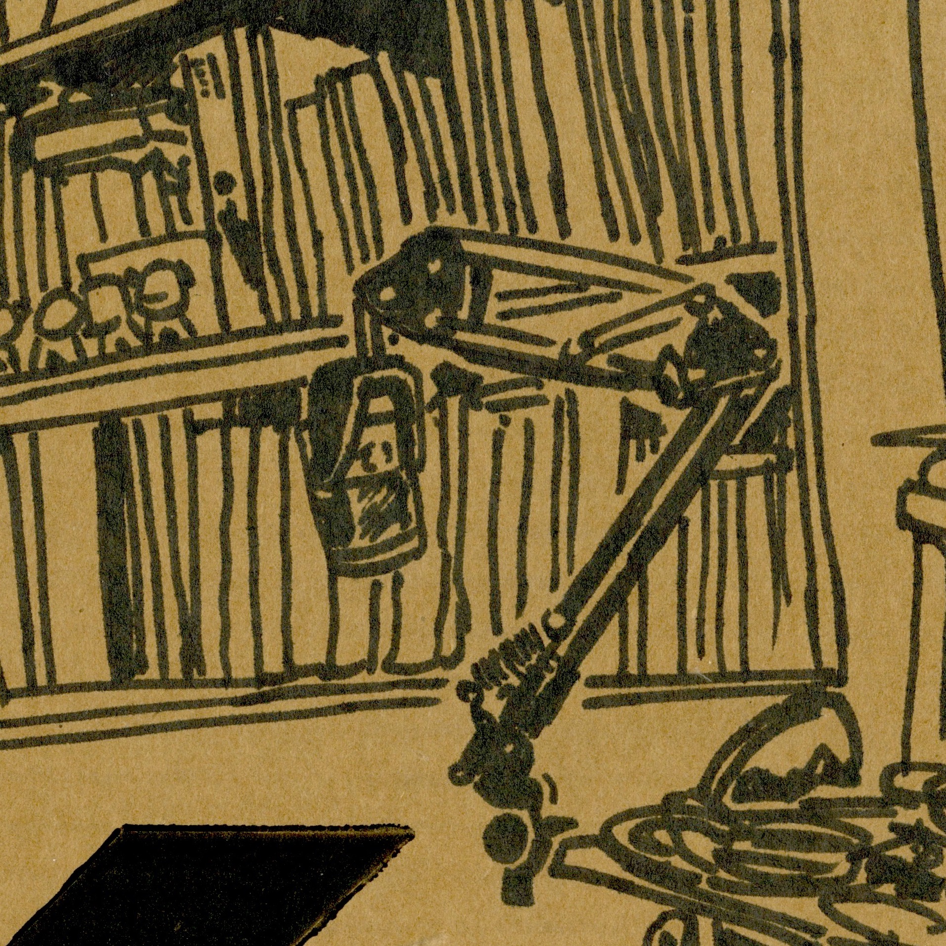 Bibliothèque. Marqueur sur carton 