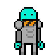 Robot pour un jeu vidéo. Fait sur Piskel